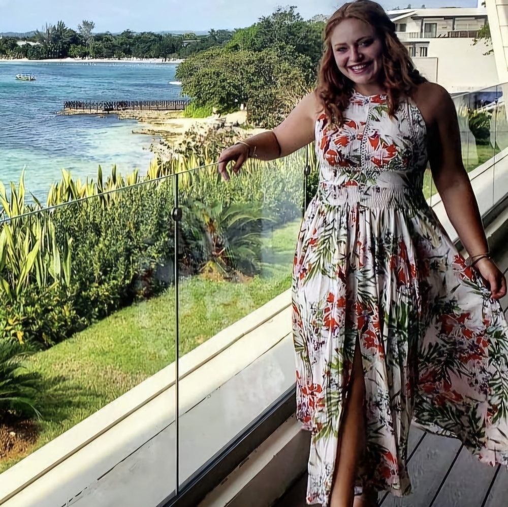 Abel the Label Tropical Floral Maxi Dress, Spaghetti strap, size L